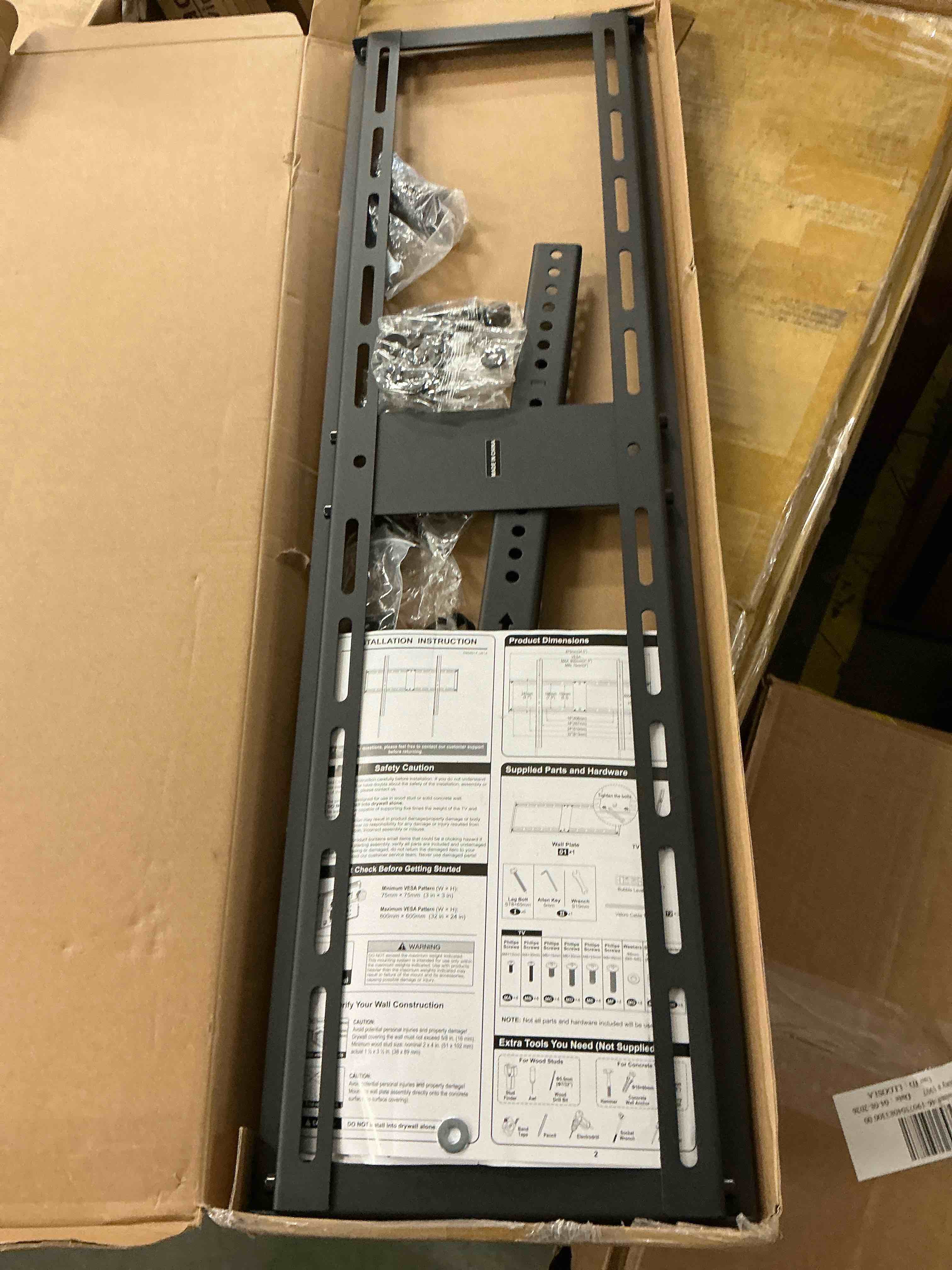 Condition photo showing Good Condition for homount fixed tv wall mount for most 50"-100" tvs, 1.3” slim low profile tv mount with level design, heavy duty mount for large tvs, max vesa 800x600mm, up to 199 lbs