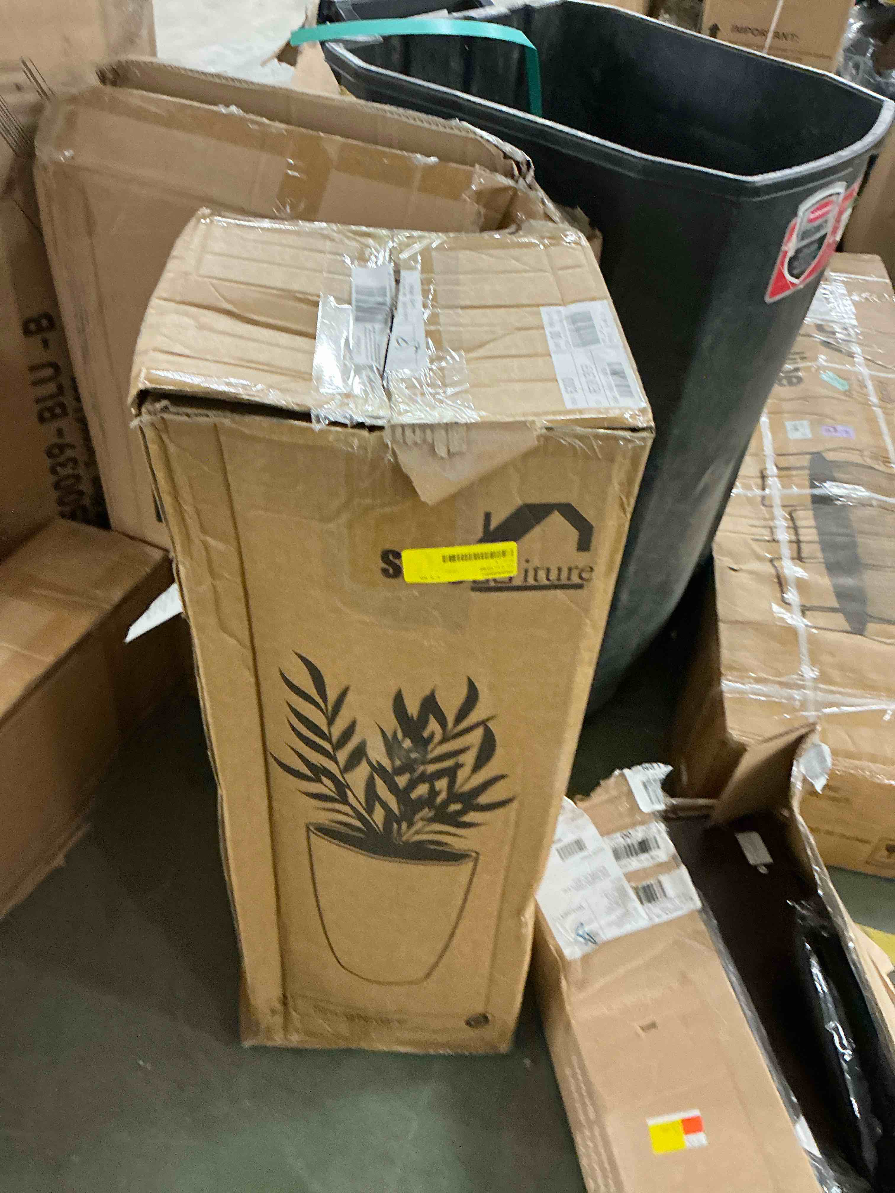 Condition photo showing Good Condition for snugniture 22-inch modern outdoor planters, set of 2, large matte frosted design for indoor & outdoor use, weather-resistant, black