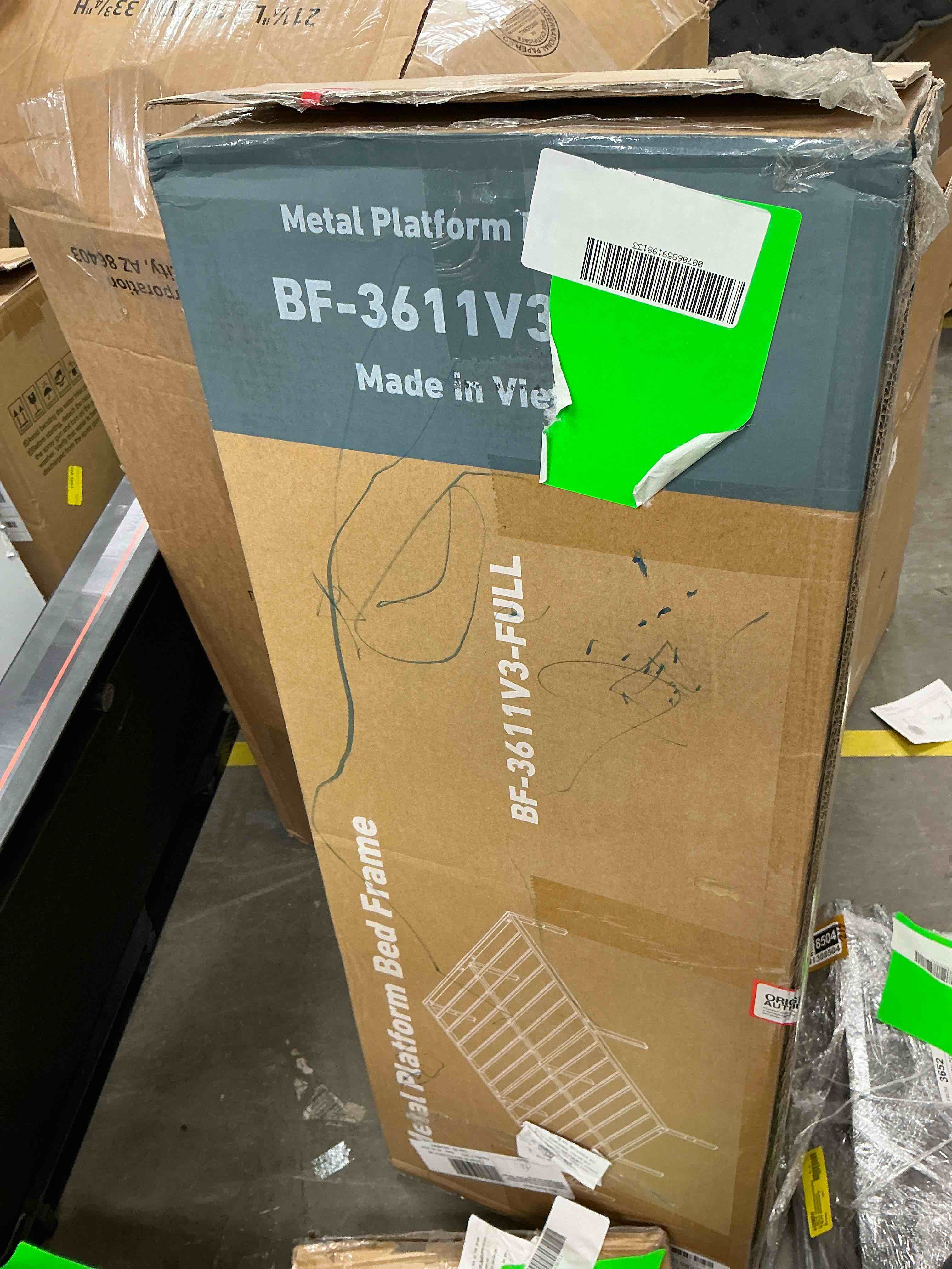 Condition photo showing New/Like New for edx 14" high full size bed frame no box spring needed, heavy duty metal with sturdy steel slat support and under bed storage full