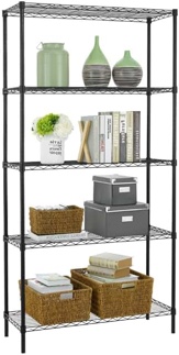 bestoffice 5 tier wire shelving unit 1250lb capacity black