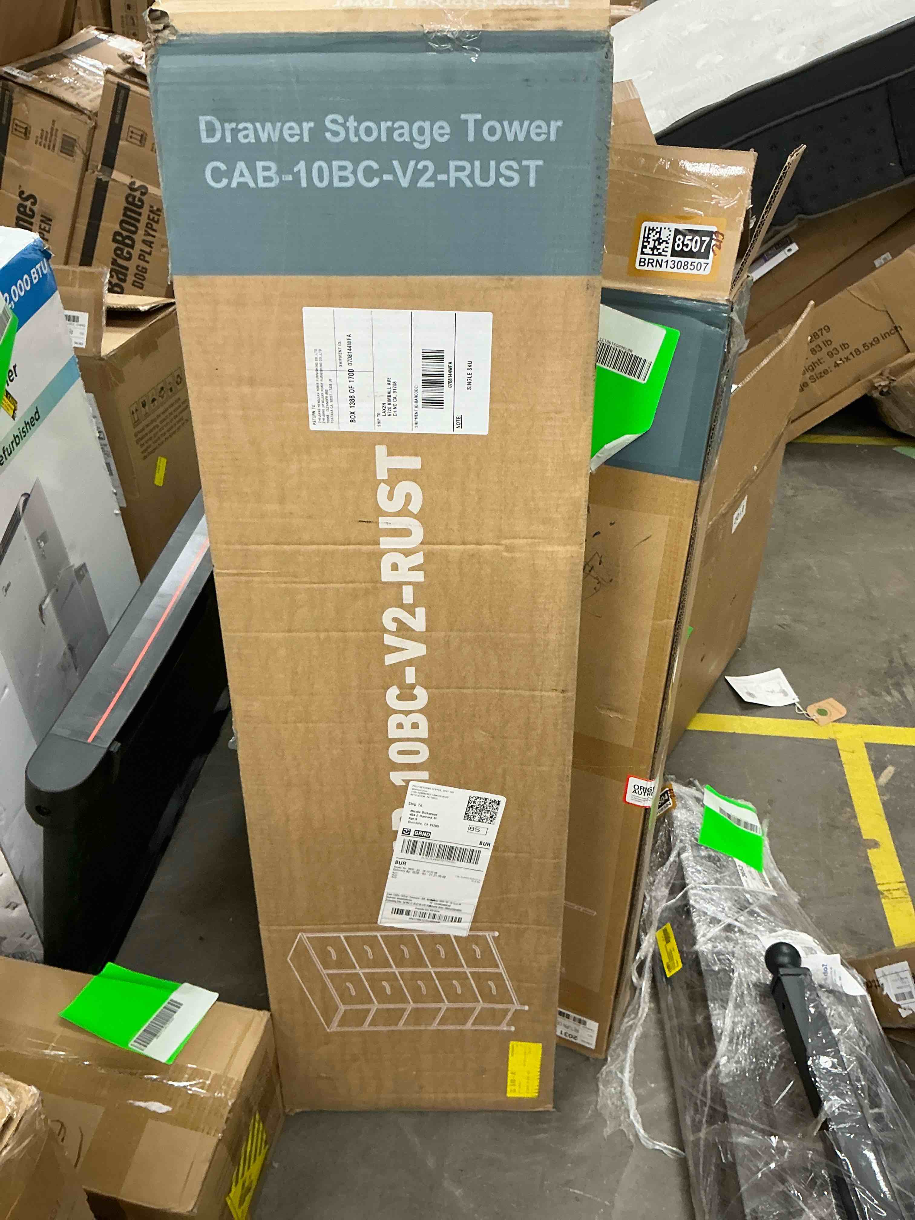 Condition photo showing New/Like New for edx 10 drawer fabric dresser for bedroom, chest of drawer organizer storage cabinet for closet, entryway, rust brown