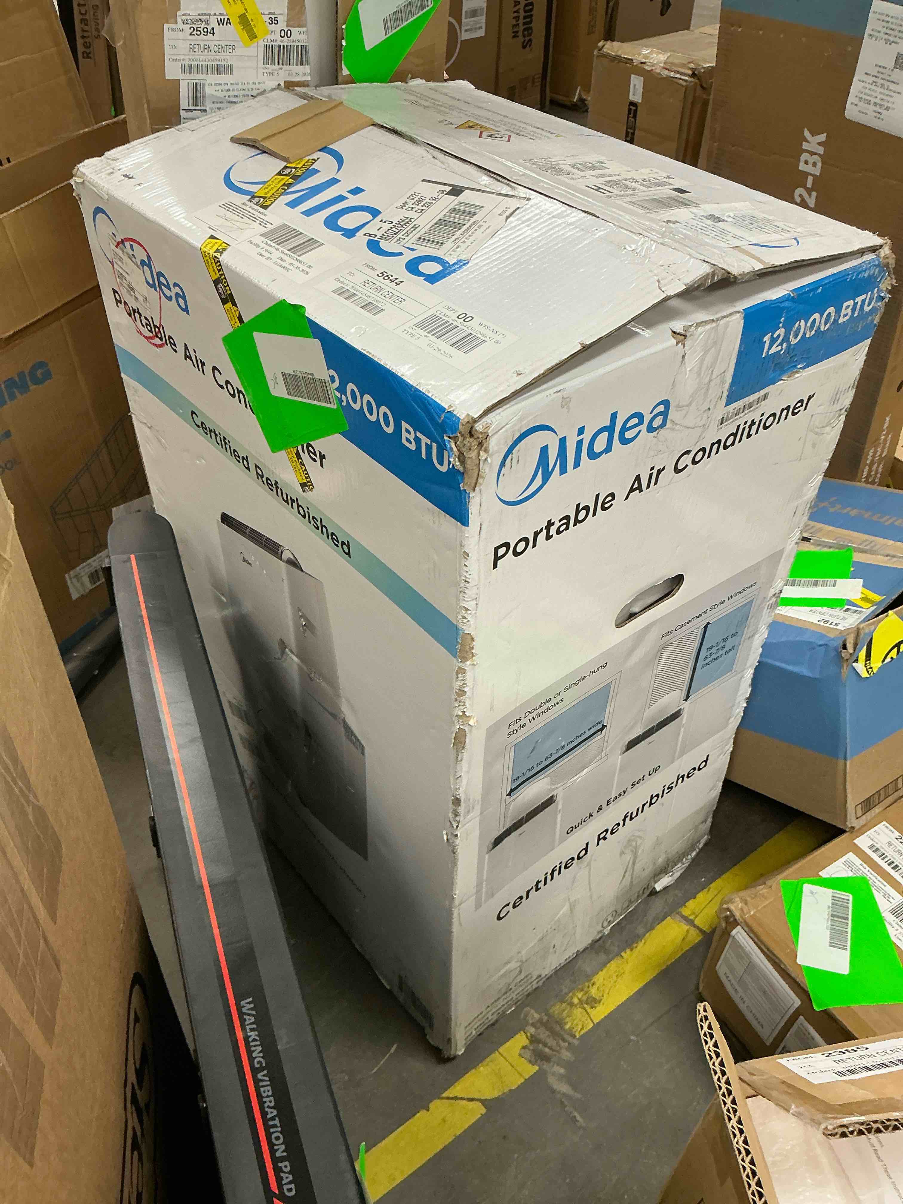 Condition photo showing Good Condition for midea duo 14,000 btu(12,000 btu sacc) high efficiency inverter, quiet portable air conditioner, cools up to 550 sq.ft., works with alexa/google assistant, includes remote control&window kit (renewed) white 1 count (pack of 1)