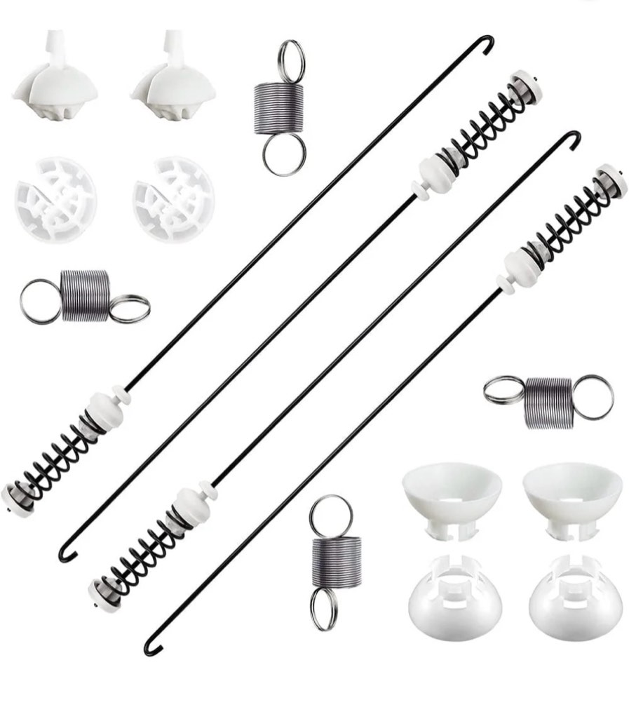 W10780048 Washer Suspension Rod Kit (4pcs) with W10400895 Washer Suspension Springs (4pcs) Replacement for Whirlpool Kenmore Amana Maytag Washing Machines