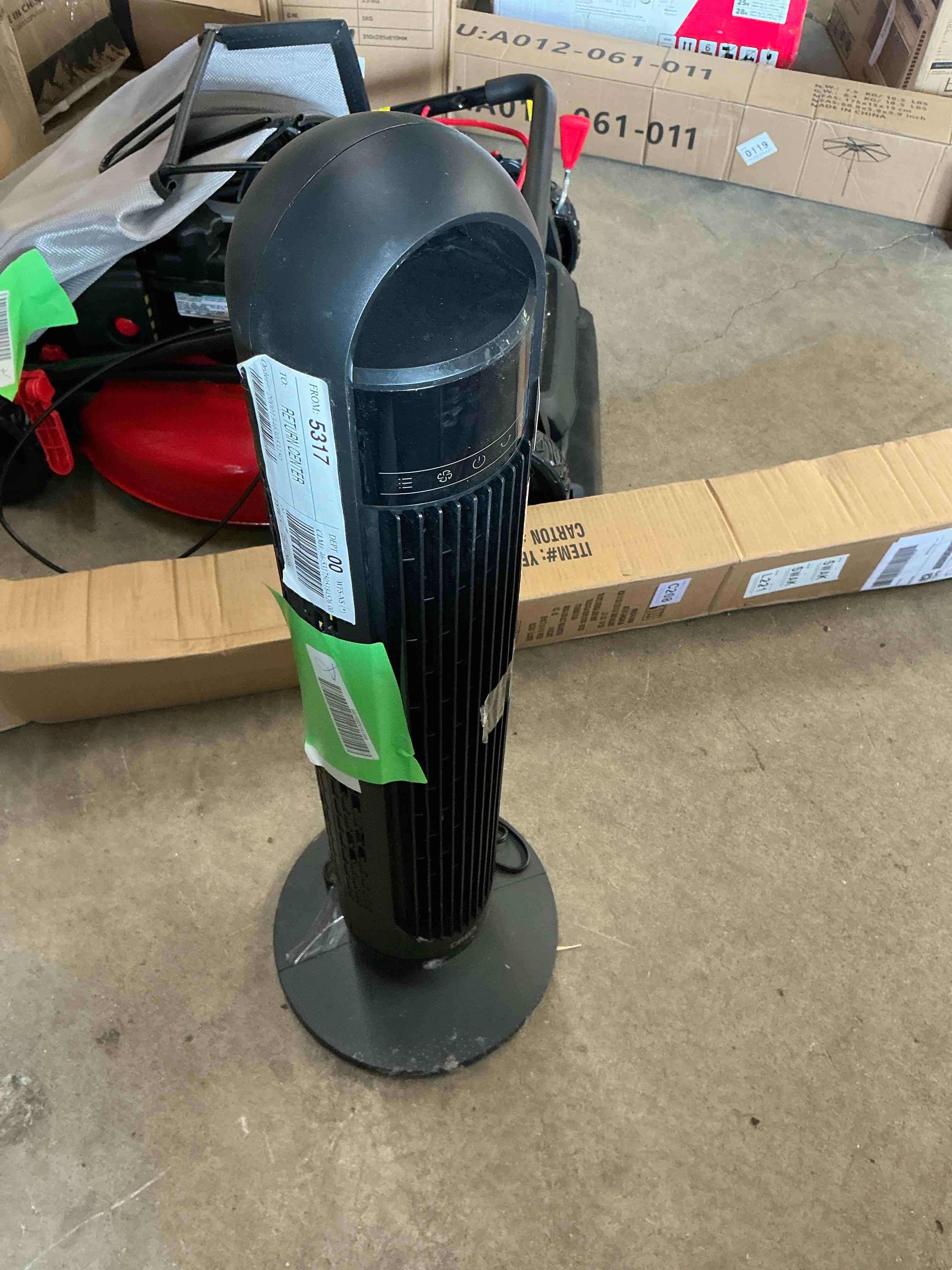 Condition photo showing Good Condition for dreo tower fans for home, 32" standing floor fan, 26 ft/s bladeless fan with remote, 90° oscillating, 3 modes, 3 speeds, led display, 8h timer, quiet room fan