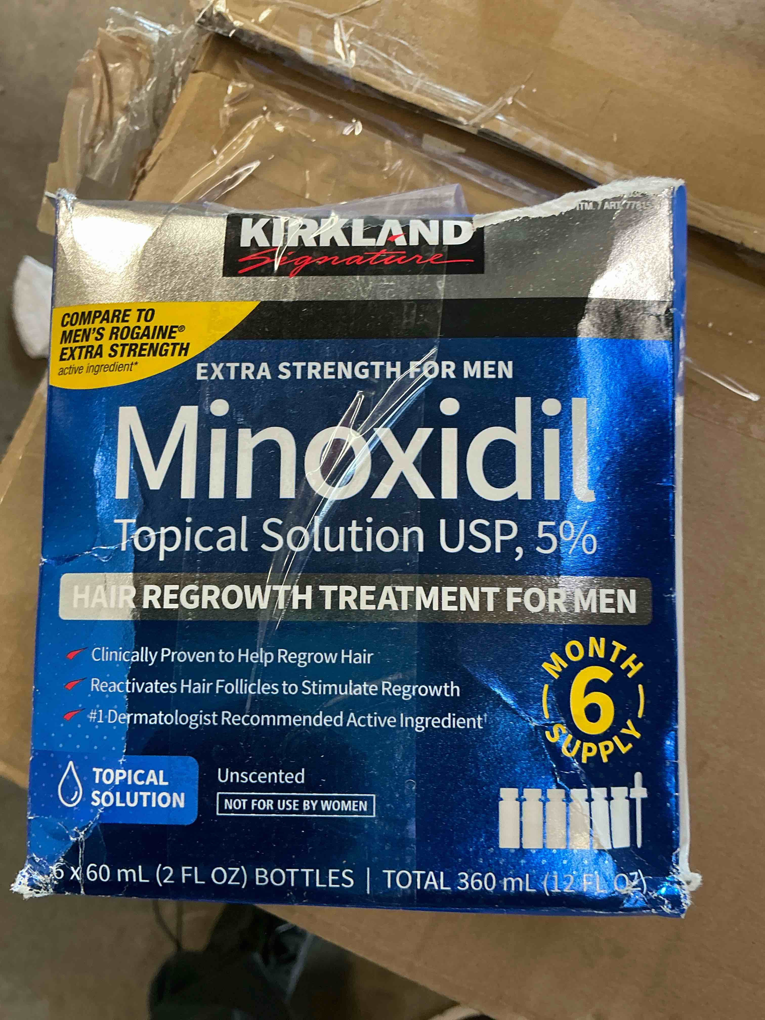 Condition photo showing New/Like New for 6 months kirkland minoxidil 5 percentage extra strength hair loss regrowth treatment