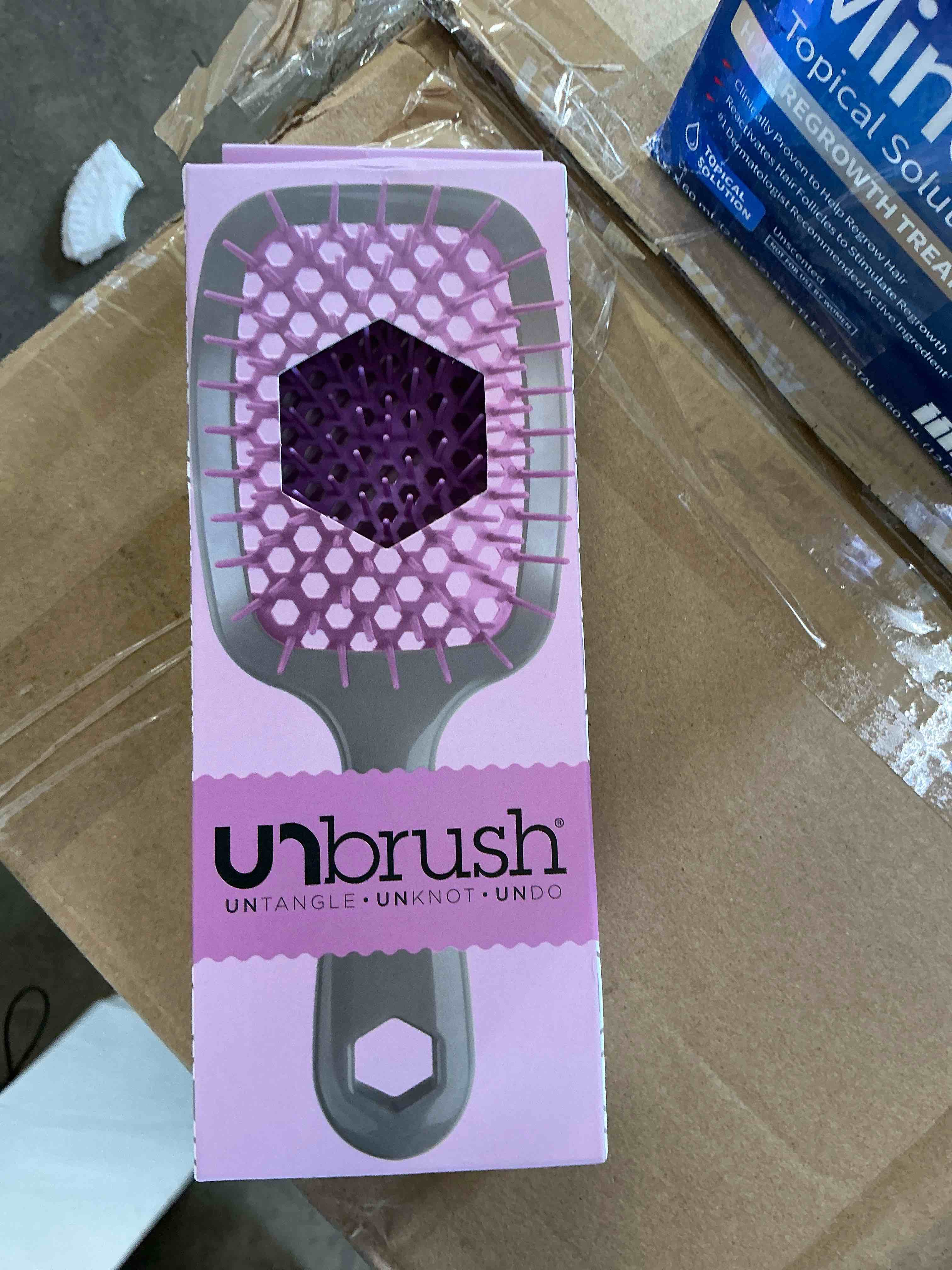 Condition photo showing New/Like New for fhi heat unbrush detangling brush for pain-free brushing on all wet or dry hair types — durable duoflex anti-static bristles, lightweight handle, vented hair brush orchid lavender 1 count (pack of 1)