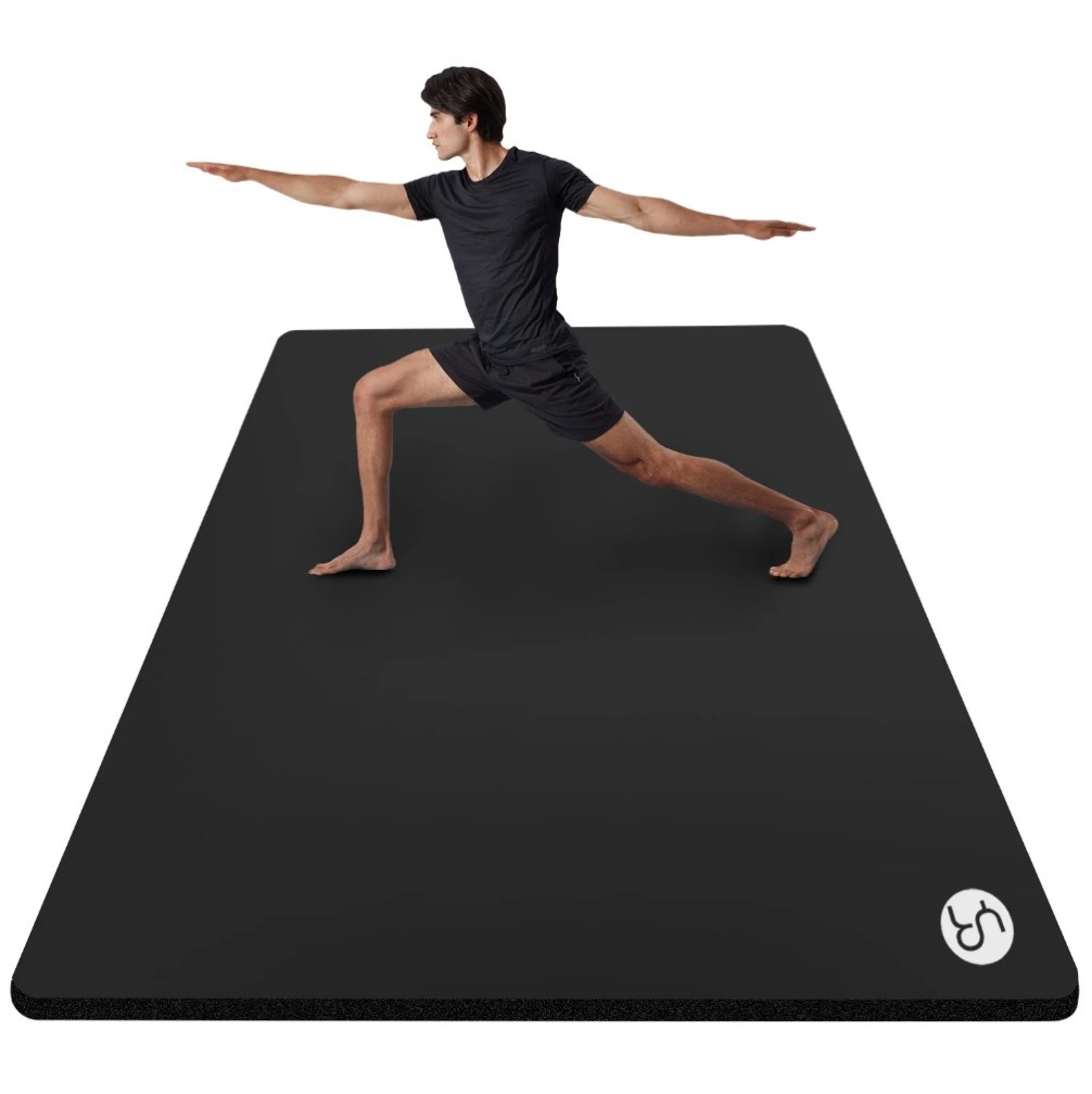 yr thick yoga mat 74 x35  extra large 1/2 inch foam pilates fitness home gym floor exercise mat black