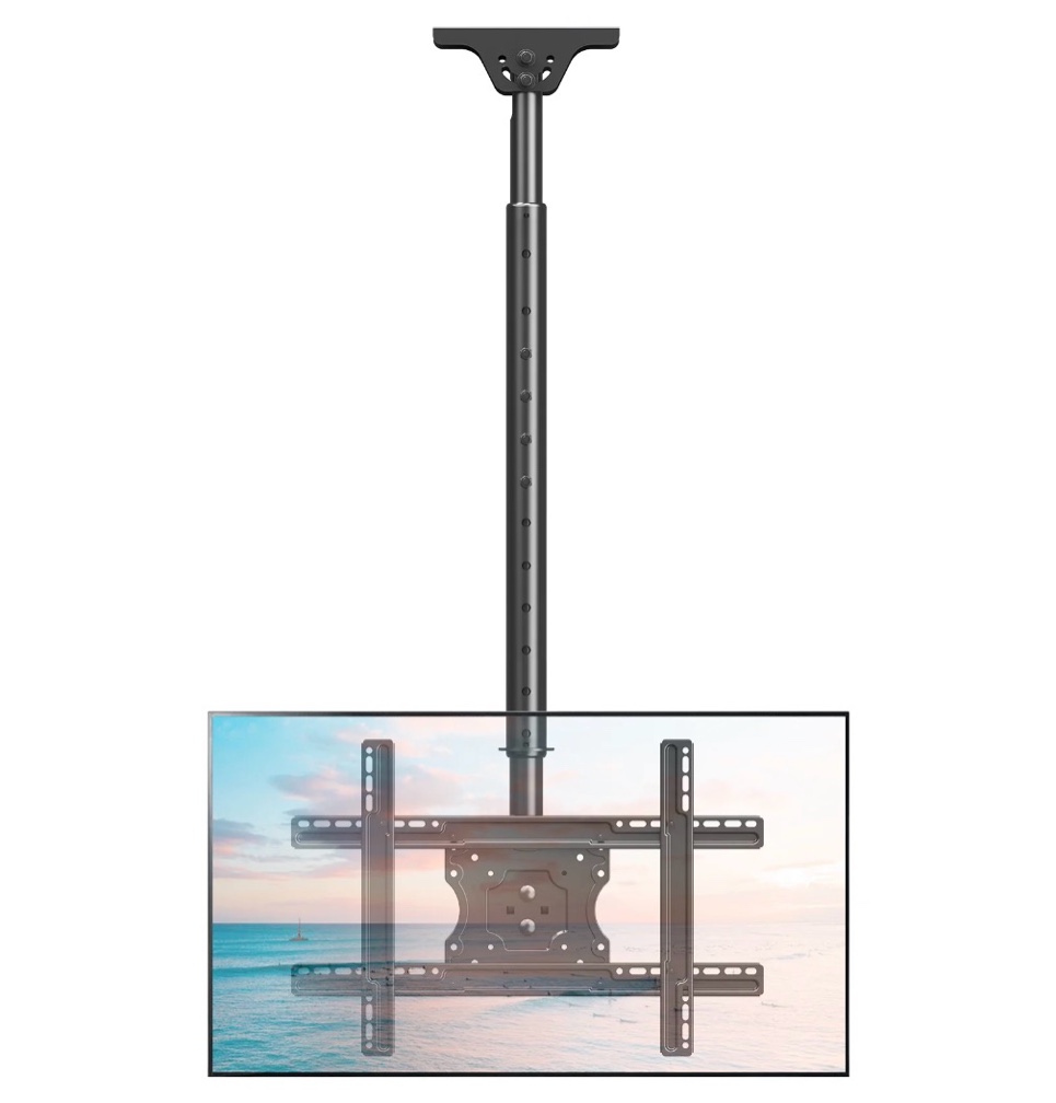 MOUNT PRO Ceiling TV Mount for Most 37-75 Inch TVs, 56.9" Height Adjustable Full Motion Ceiling Mount for Flat or Sloped Roof, Holds up to 99 lbs, Max VESA 600x400mm