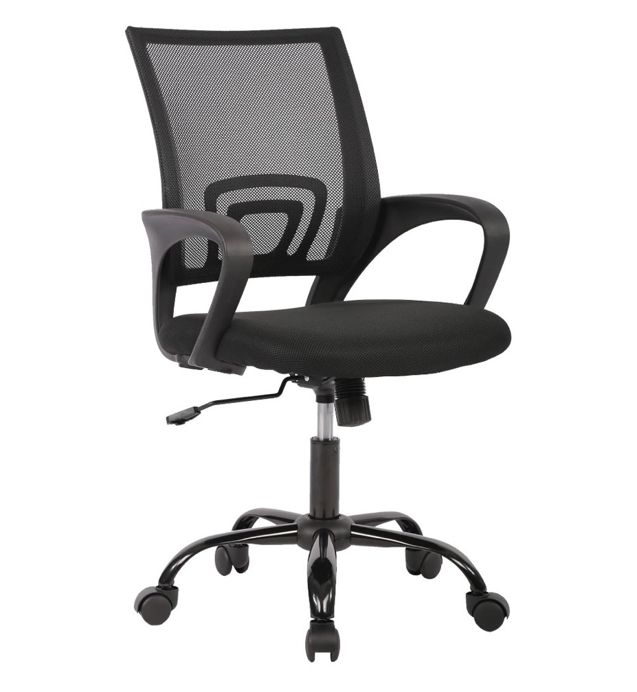 jonpony ergonomic office chair, lumbar support, adjustable height with armrests for adults,black