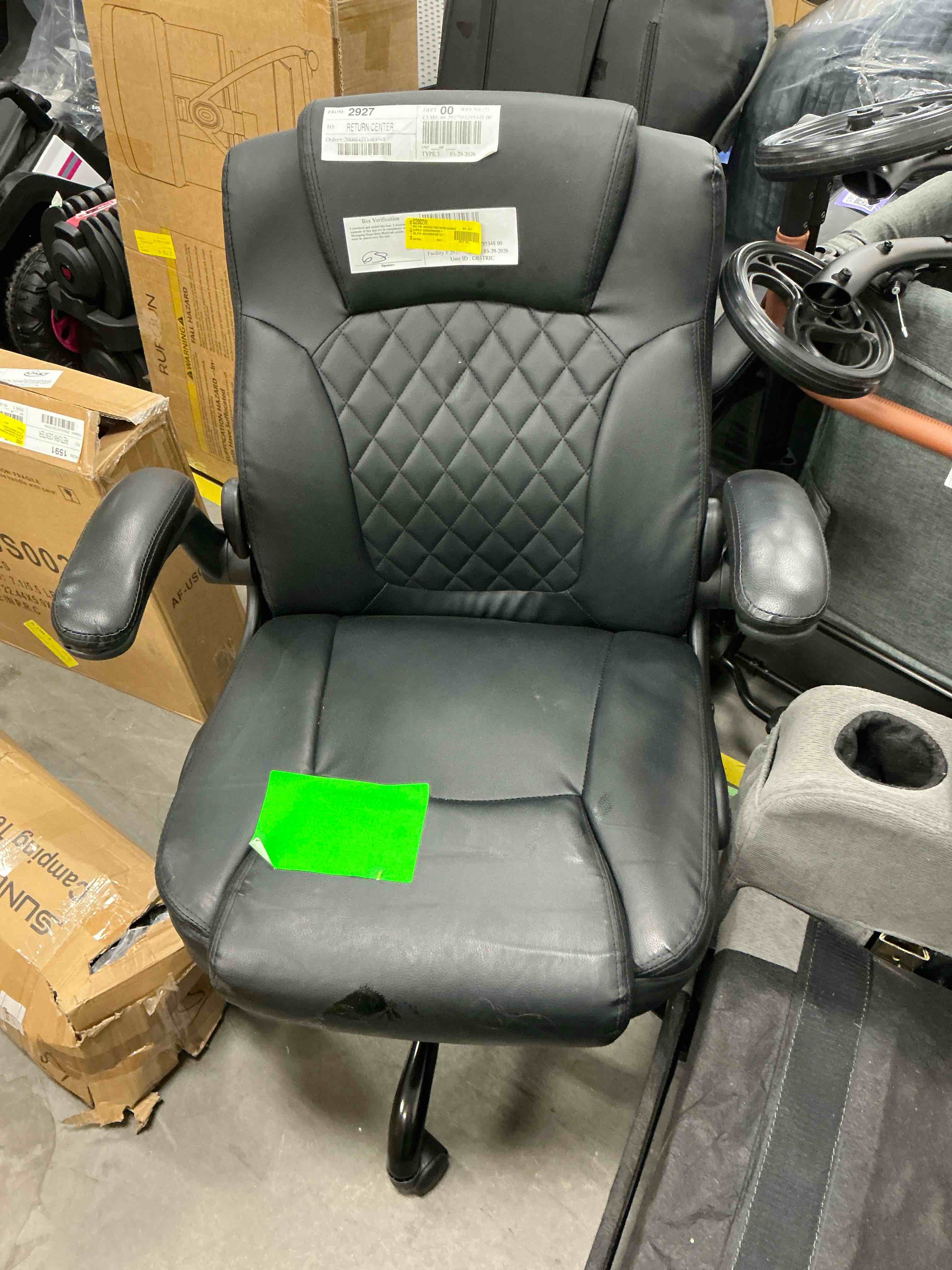 Condition photo showing Good Condition for coolhut leather office chair, big and tall office chair 400lbs wide seat ergonomic computer desk chair high back executive leather chair adjustable ta