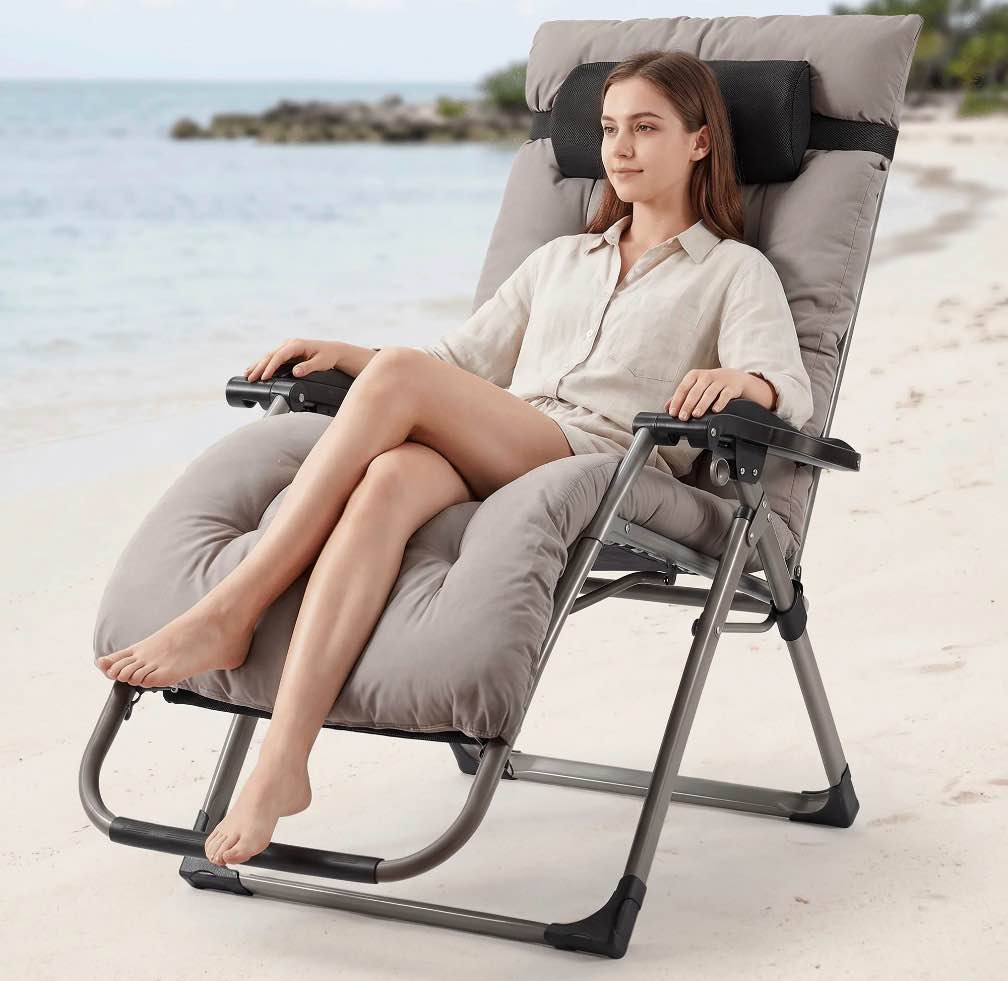 naipo zero gravity chair  outdoor foldable padded lounge chair recliner with side table  353lbs lounge chair sleep relaxing  winner