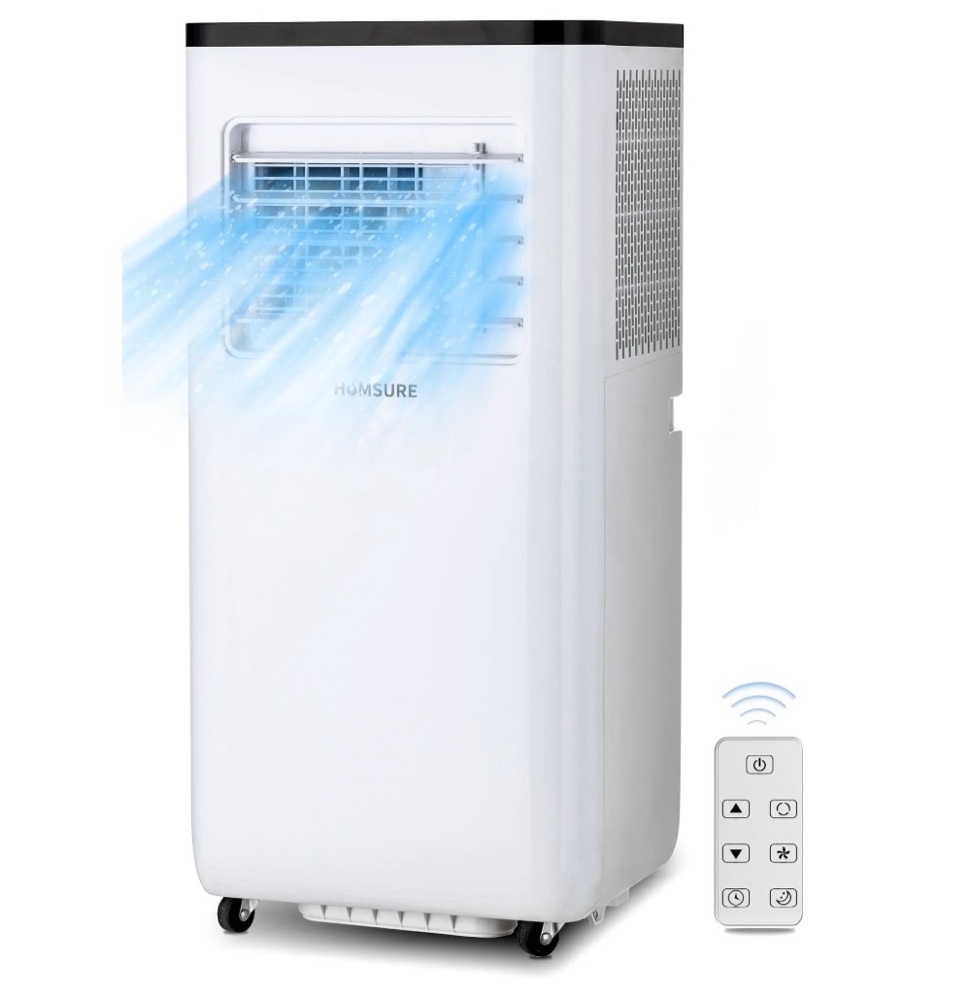 humsure portable air conditioners 5000 btu (8000btu ashrae) 300 sq. ft ac unit with built-in cooler dehumidifier fan sleep modes room air conditioner with remote control/installation kit 24-time