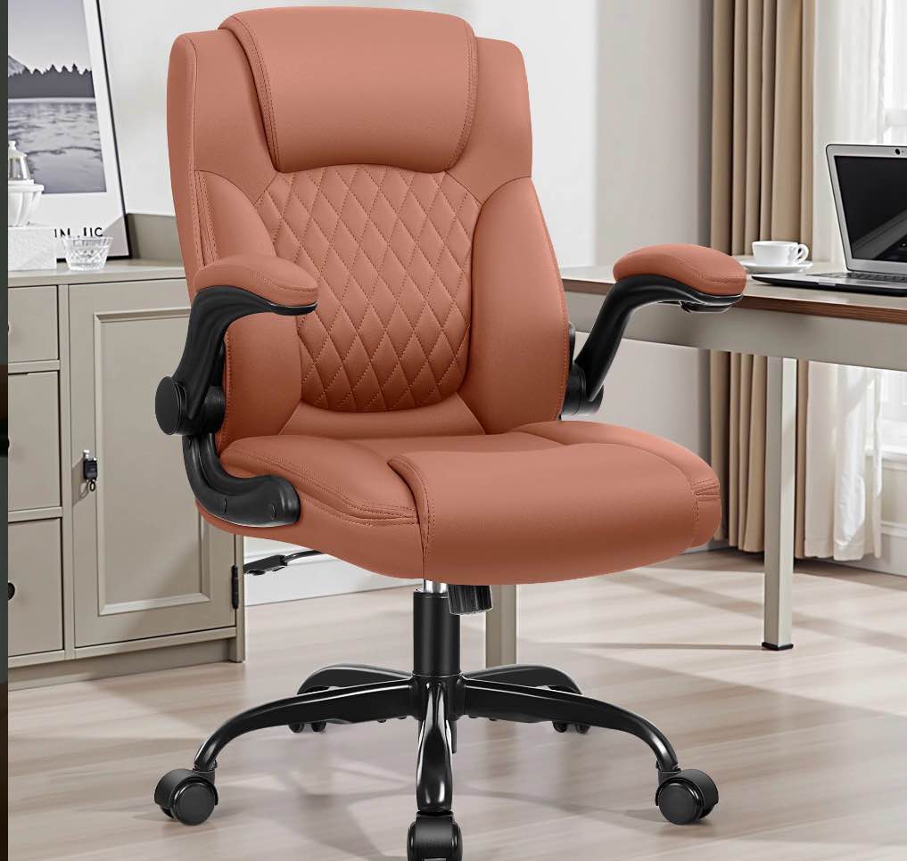 COOLHUT Leather Office Chair, Big and Tall Office Chair 400LBS Wide Seat Ergonomic Computer Desk Chair High Back Executive Leather Chair Adjustable Task Chair Lumbar Back with 8-Year Warranty, Brown