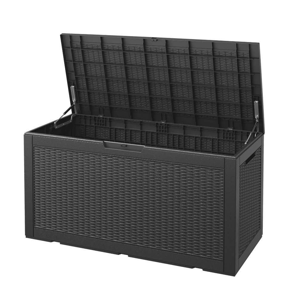 Bifanuo 100 Gallon Deck Box Lockable Resin Outdoor Storage Box Waterproof Outdoor Container for Patio Furniture Cushions  Pillow