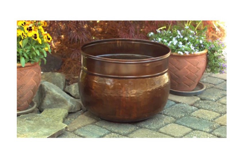 Liberty Garden LBG-1901 Decorative Vintage Steel Rustic Garden Hose Storage Pot