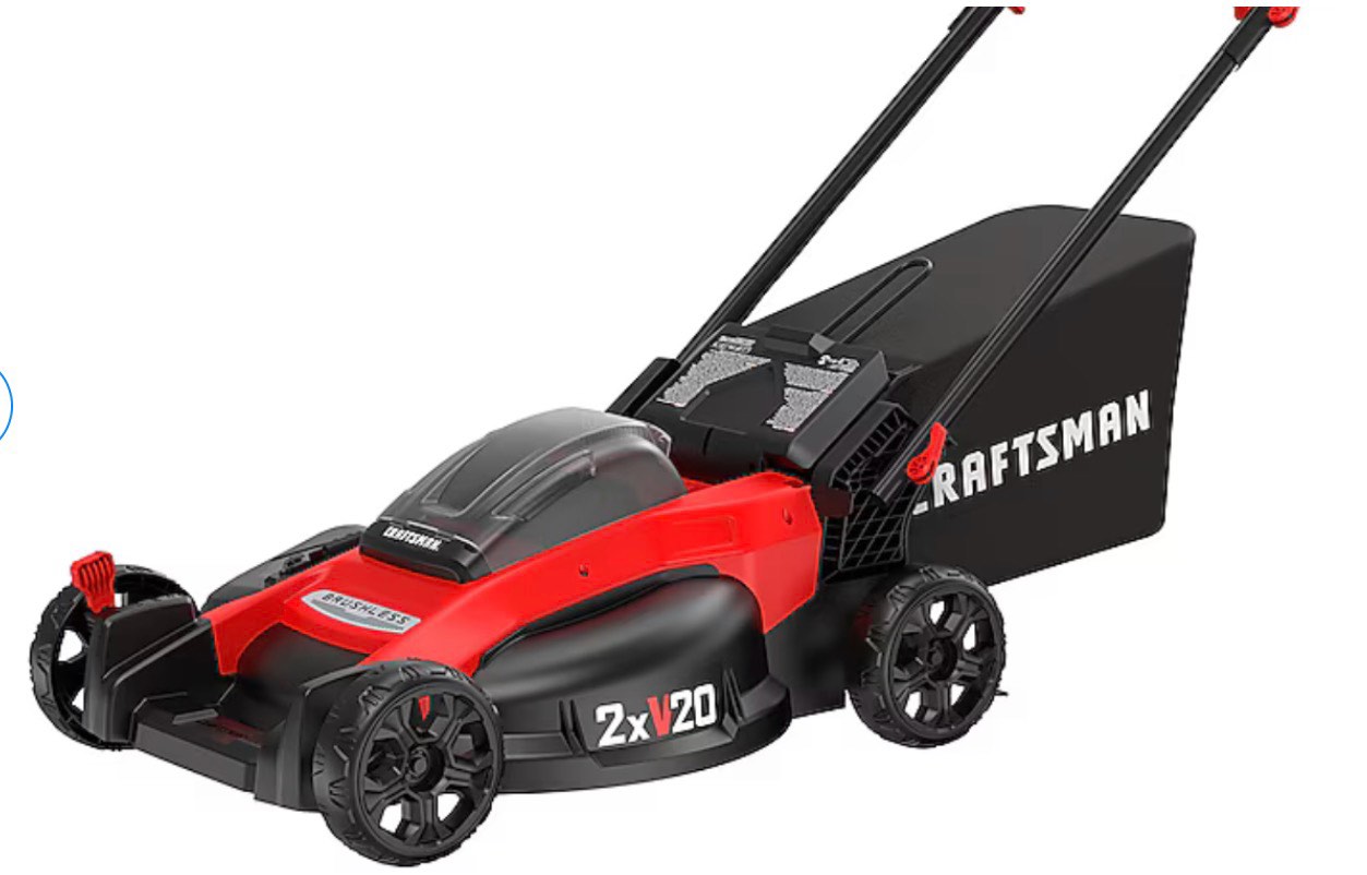 CRAFTSMAN V20 20-volt, 20-in Push Battery Walk Mower with (2) 5 Ah Battery Included (Battery Included) (Charger Included)