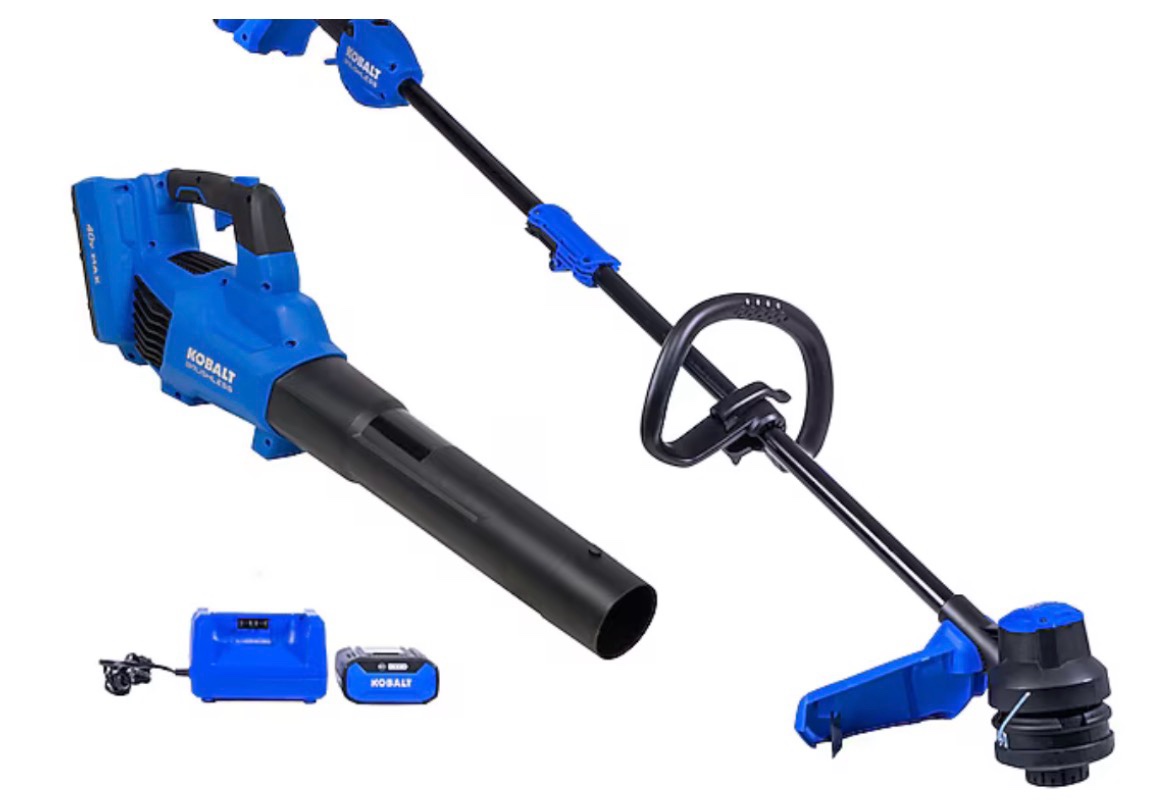 Kobalt Gen4 40-volt Cordless Battery String Trimmer and Leaf Blower and Combo Kit 4.0 Ah (Battery Included) (Charger Included)
