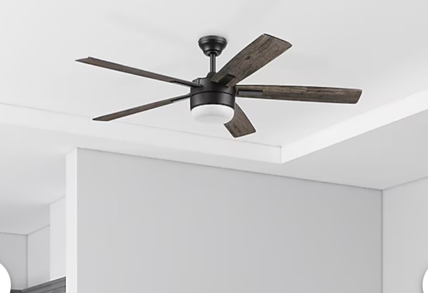 Harbor Breeze Boltz III Easy2Hang 52-in Matte Black with Black Blades Adjustable White LED