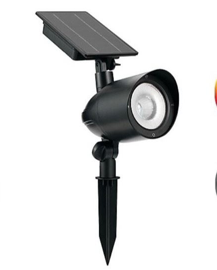 Harbor Breeze 120 -Lumens Black Color Changing Solar LED Flood light