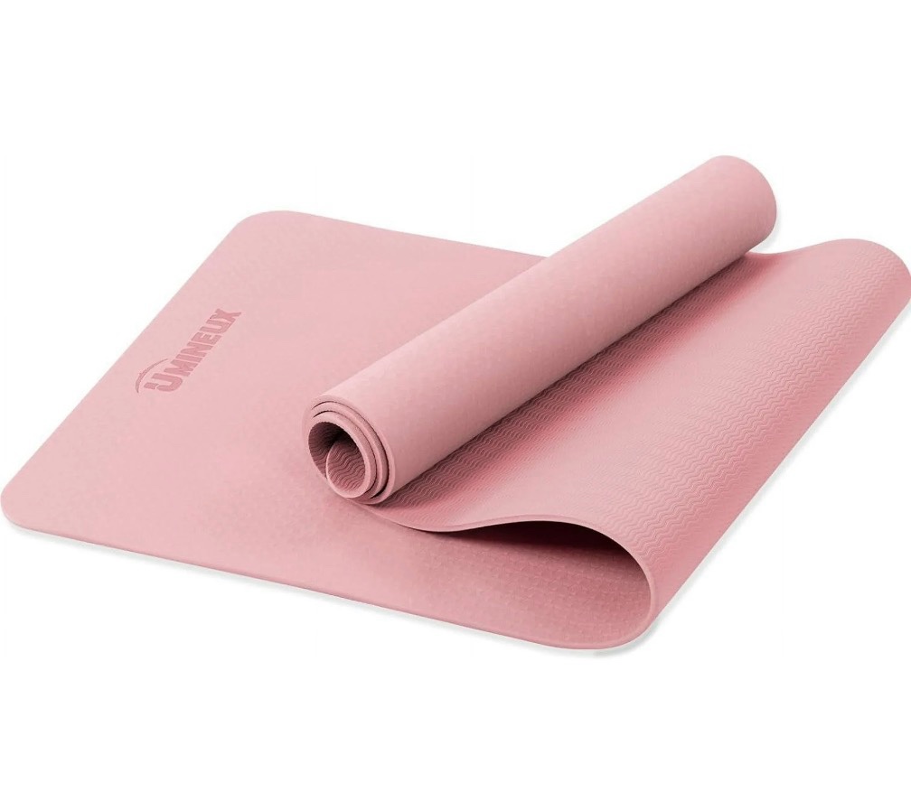 UMINEUX Yoga Mat Extra Thick 1/3   Non Slip Yoga Mats for Women Eco Friendly TPE Fitness Exercise Mat  Parfait Pink