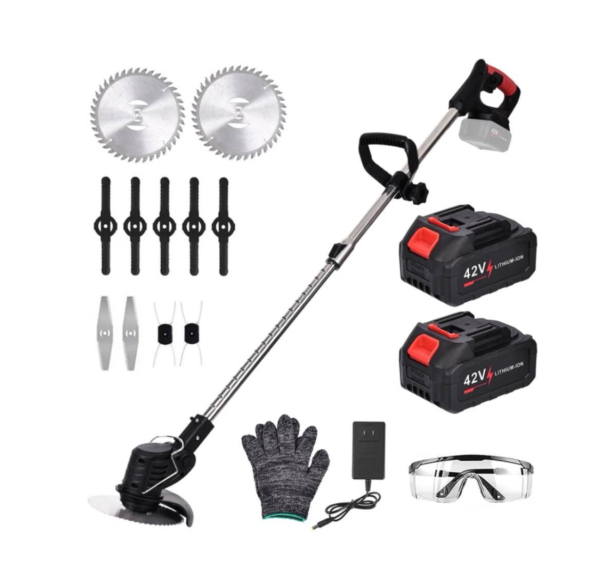 cordless string trimmer hdj grass trimmer with 3 types blades 15ah battery powered for garden yard