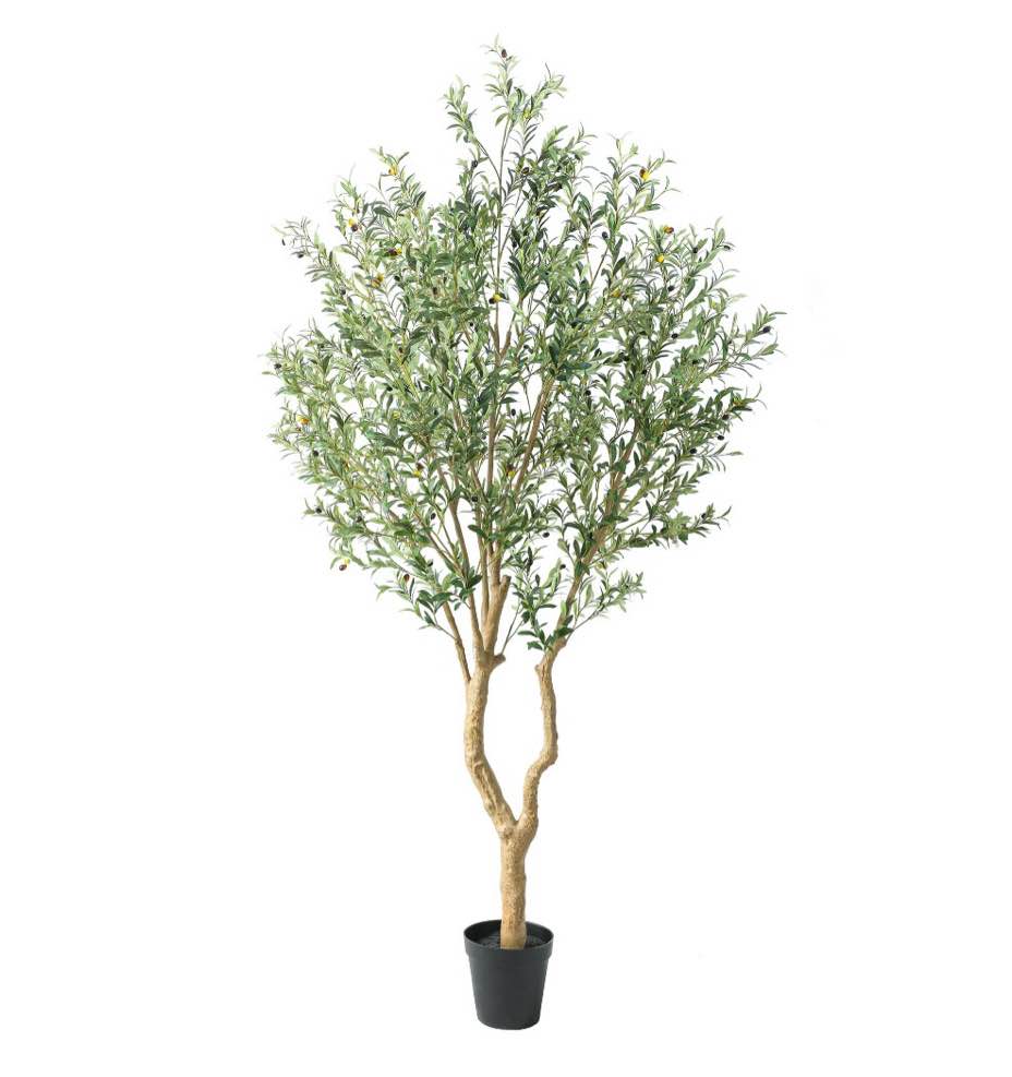 nafresh 10ft large and fuller style artificial olive tree with pot - realistic faux olive plant for indoor décor