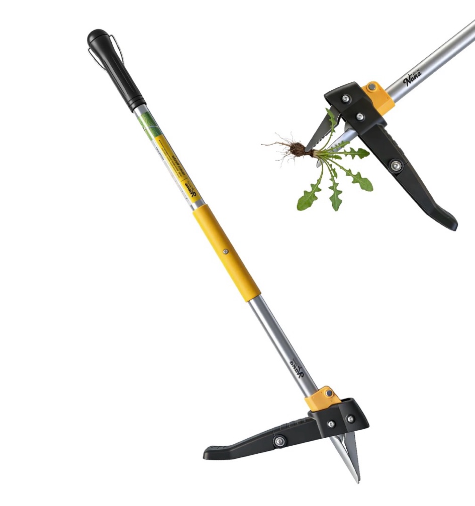 stand up weed puller tool 3-claw, gardening weeder, hand weeding tool with 39" long ergonomic handle weeding tool