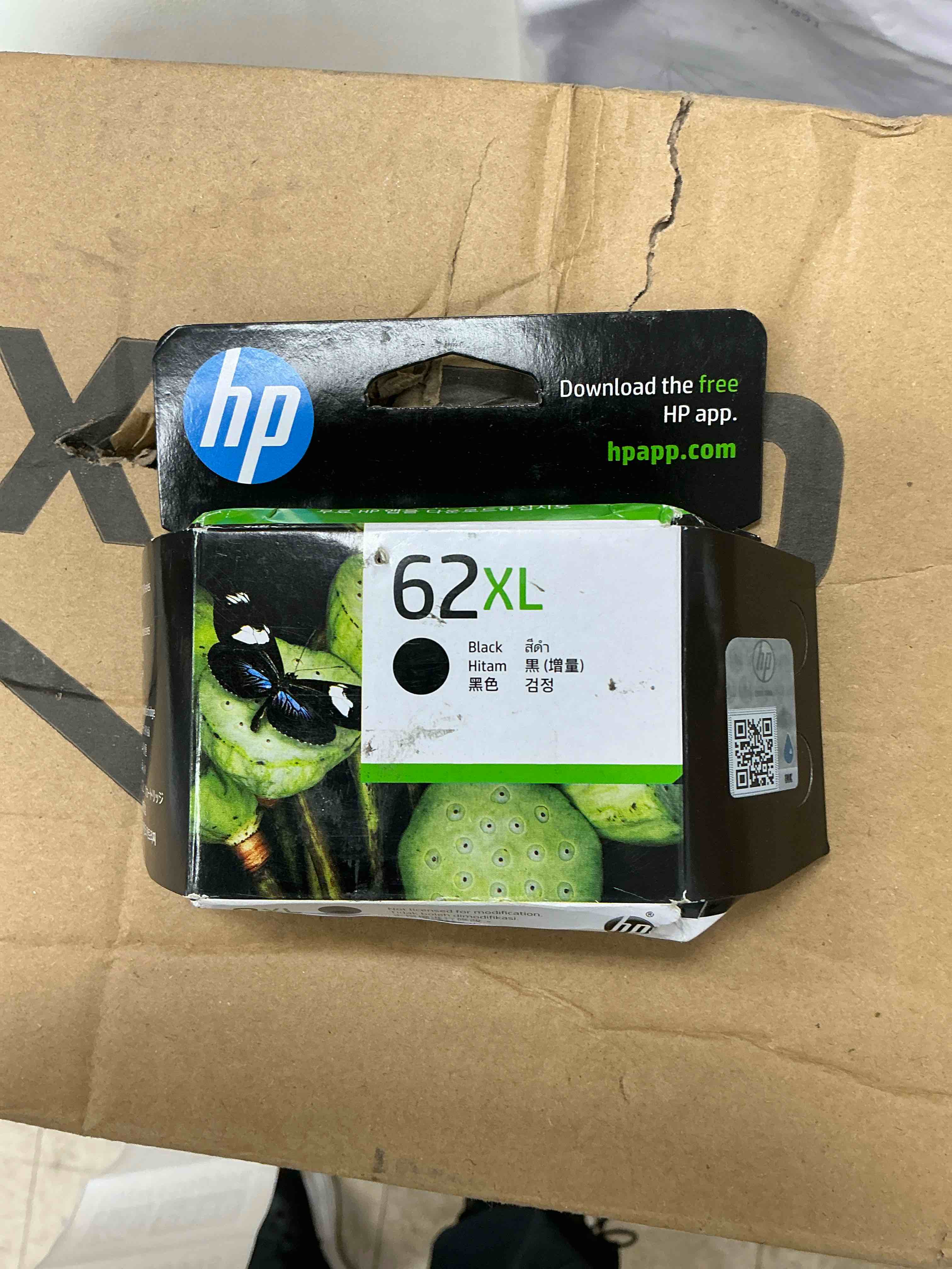 Condition photo showing Good Condition for hp 62xl high yield black original ink cartridge ~600 pages c2p05an#140