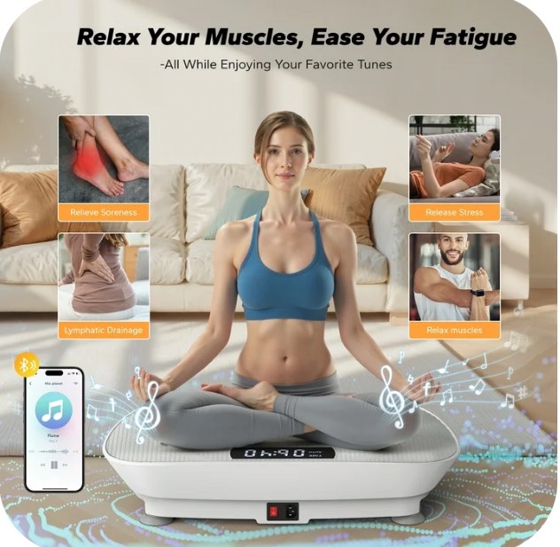 MERACH Vibrating Plate Muscle Toner, Whole Body Exercise Machine with Remote Control