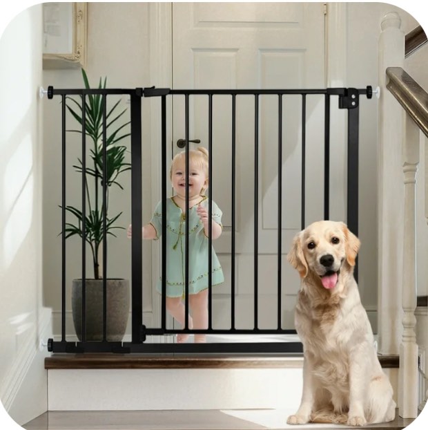 Baby Safety Gate, Baby Gates for Top Stairs Doorway, 29.5''- 40.5''Wide Pressure Mount, Black