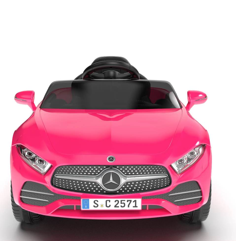 Xuanlur Licensed Benz CLS 350 Kids Ride On Car, 12V Electric Ride On Toy with Parent Remote Control, Spring Suspension, Bluetooth Music & LED Lights (Pink)