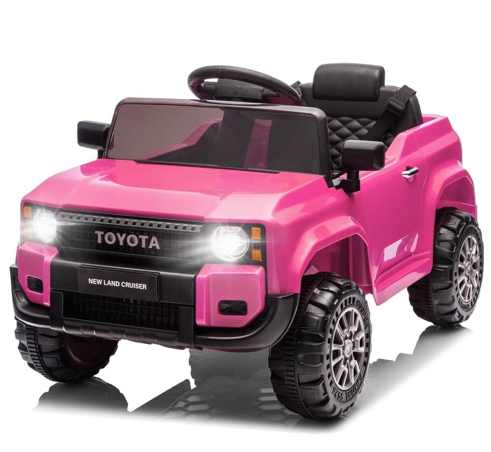 UBesGoo 12V Ride On Car Toys, Licensed Toyota Kids Powered Electric Car with Remote Control for Girls Boys, Pink