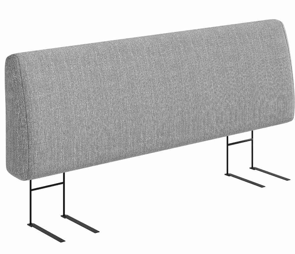 Pinmoco 4.7'' Upholstered Foam Headboard, Height Adjustable and Ergonomic Head Board for King Bed, Fabric Gray