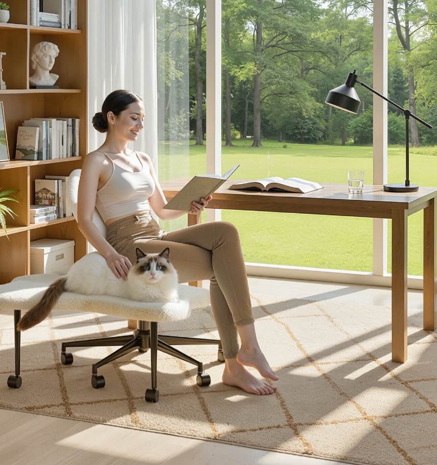 pinmoco cross legged office chair, white boucle ergonomic criss cross swivel desk chair, heavy duty 385 lbs wide seat for meditation& adhd, armless