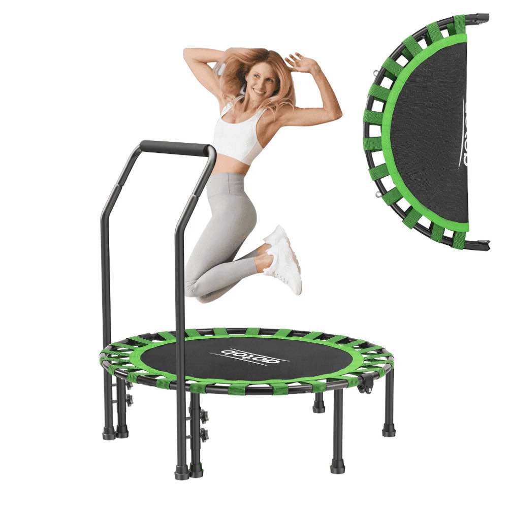 aotob 40” fitness trampoline for adults, foldable mini rebounder with durable bungees for workouts sports, 450lbs
