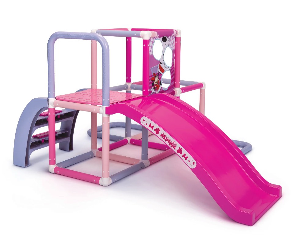 minnie mouse children's indoor and outdoor jungle gym with slide for children 2 to 6 years