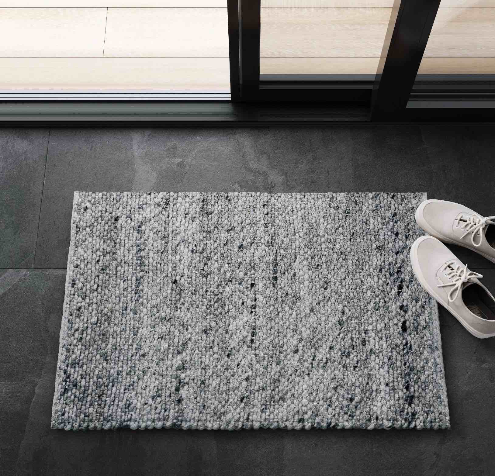 2'x3' Chunky Knit Wool Woven Rug Gray - Threshold™: Handmade Accent, Flat Pile, Indoor Use