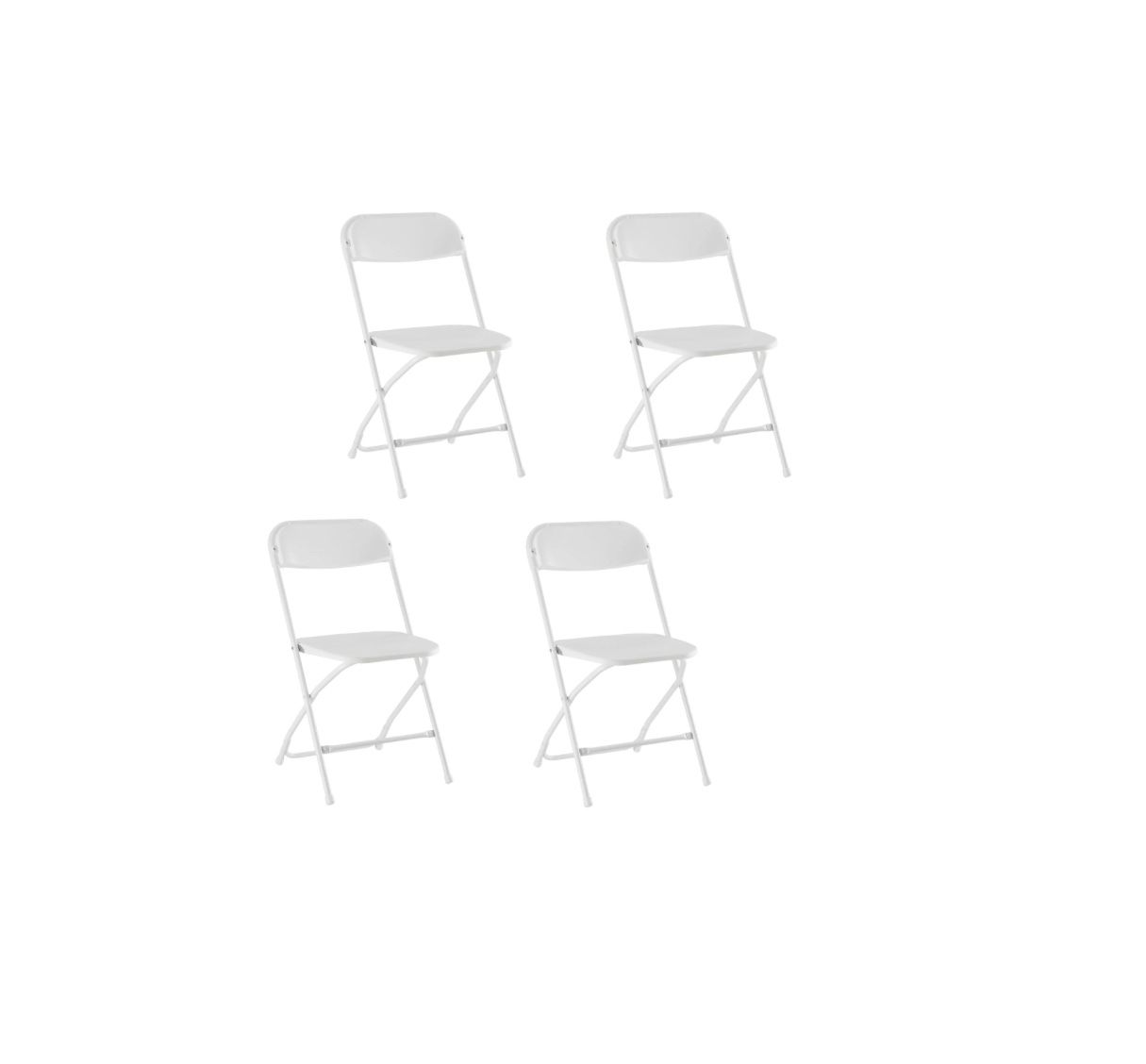 CONCETTA Plastic Folding Chair Set of 4, 330LB Load Capacity Lightweight for Indoor/Outdoor, White