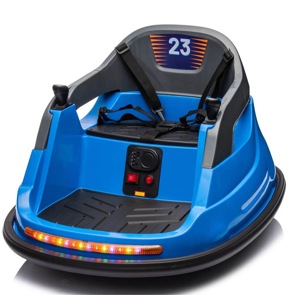 Hikiddo Bumper Car for Kids, 6V Powered Kids Ride on Toys Bumper Car for Toddlers 1.5-5 w/ Remote, 3 Speed - Blue