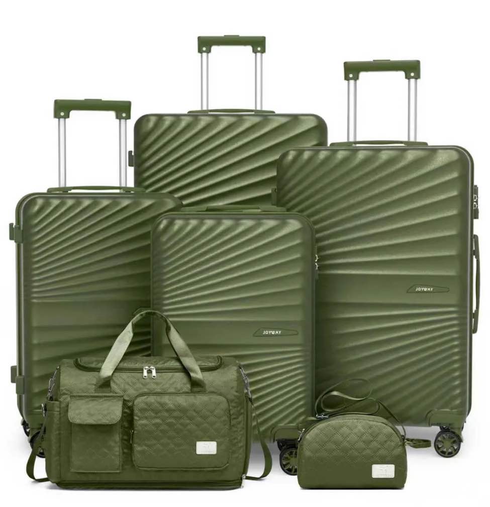 joyway 6 piece hardshell luggage set with spinner wheels tsa lock and scratch-resistant finish durable lightweight suitcases