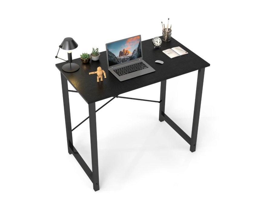 CONCETTA 40 Inch Computer Desk, Simple Office Desk Table for Gaming or Home Office, Writing Desk for Small Space, Black