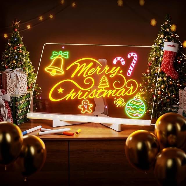 Lumiboard Led Drawing Board, Led Note Board with Color Marker, 12"x8"Acrylic Dry Erase Message Board