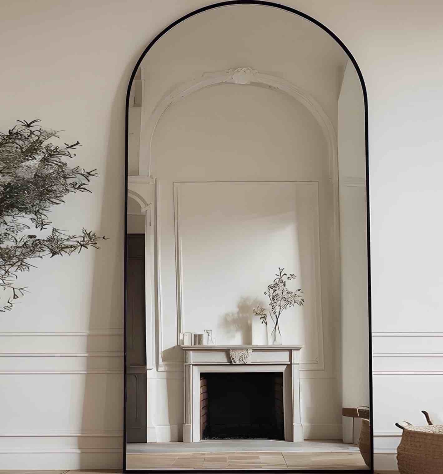 Antok Arched Full Length Floor Mirror 71 x28  Full Body Mirror with Stand  for Bedroom  Living Room  Cloakroom  Black