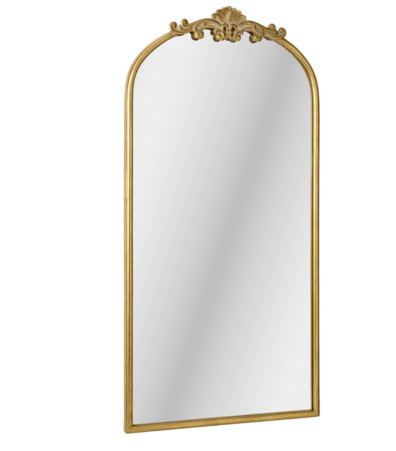 Head West Arch Antique Gold Ornate Metal Framed Accent Wall Mirror - 21" x 42"
