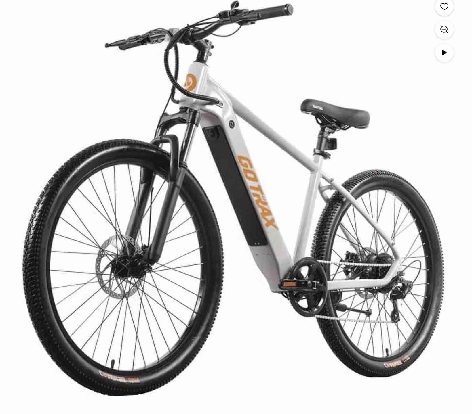 GOTRAX D1RT 27.5" Adult Electric Mountain Bike, 350W 36V 10.4Ah Shimano 7 Speed 20mph Up to 300lb E-Bike,Grey