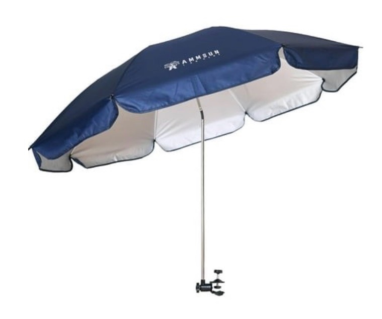 ammsun xl 52 inch beach patio chair umbrella with universal clamp 360° swivel upf50+ navy blue