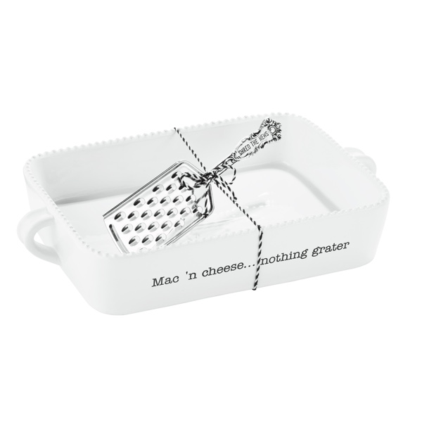 Mud Pie Macaroni and Cheese Baker and Cheese Grater Serving Set
