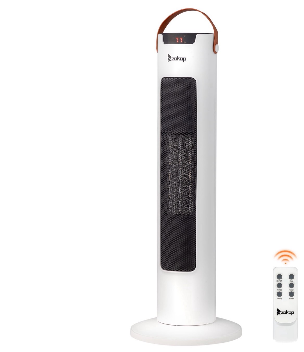 Ktaxon 24" Tower Space Heater, 1500W Smart Electric Heater with Thermostat, WiFi APP & Remote Control, 60° Oscillation, 9H Timer, for Indoor Bedroom Office Home, White