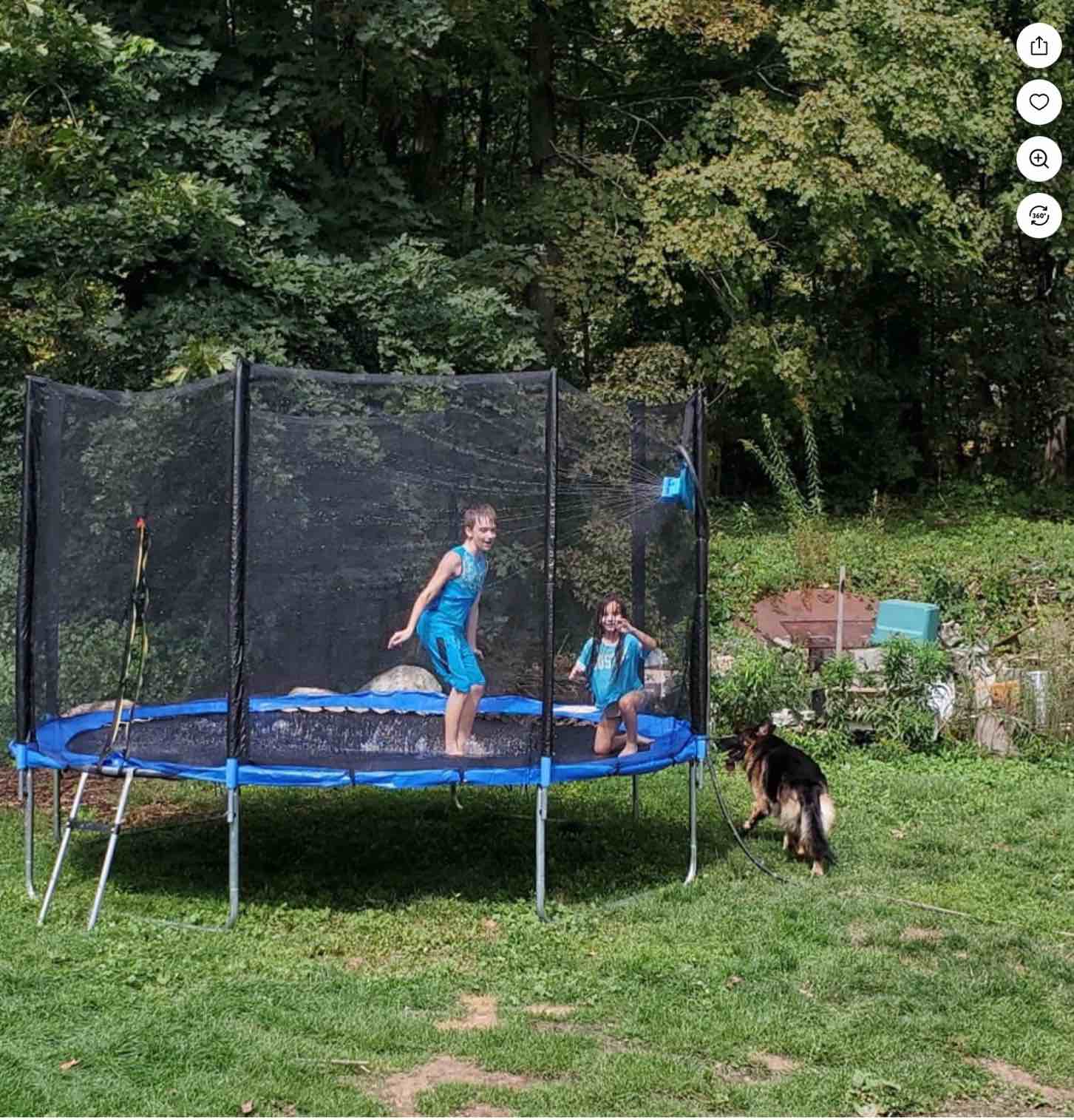 Condition photo showing New/Like New for FUNTOK 10FT Trampoline for Kids and Adults, Recreational Trampoline with Enclosure Net, 600LBS Capacity Outdoor Backyard Trampoline w/ Ladder for 3-4 Kids