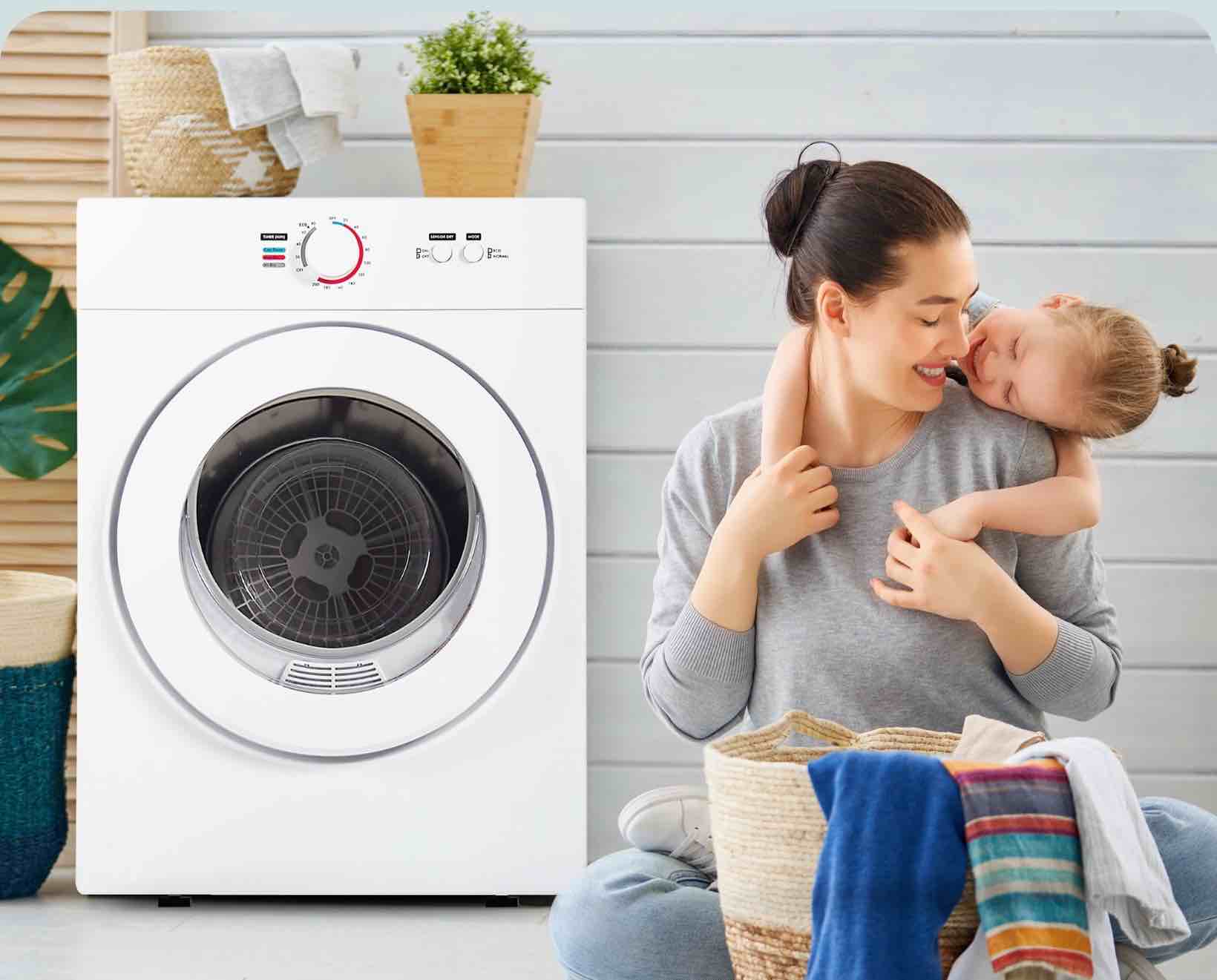 Condition photo showing Good Condition for Simzlife 1.8 Cu. ft. Portable Dryer with Filtration Systems Small Electric Dryer Machine  19.7 in W  27 in H